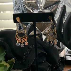 14K YGWG 2" Chandelier Drop Earrings 2" x 1"